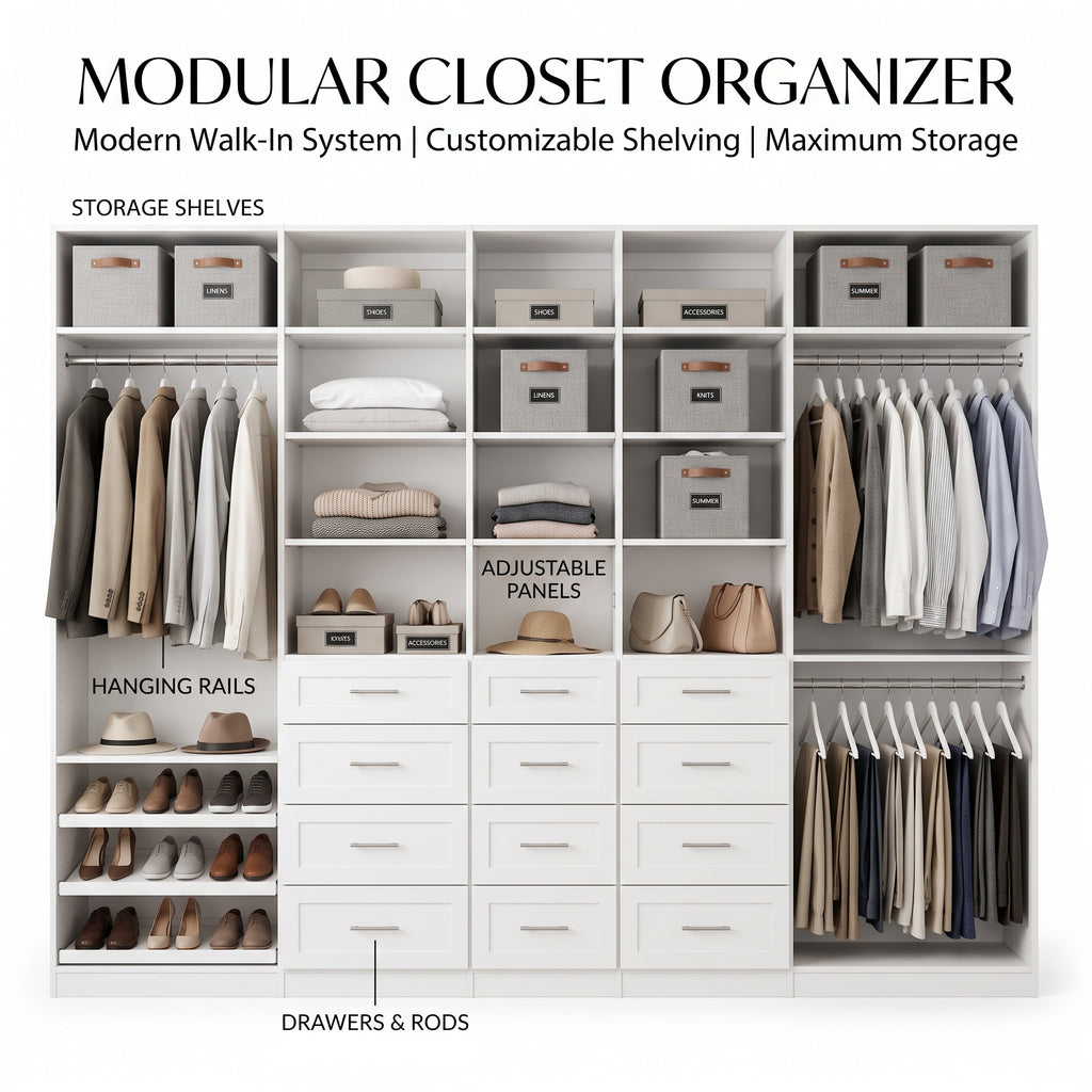 ClosetCraft Storage System – Flexible Wardrobe Organization Designed Around Your Lifestyle